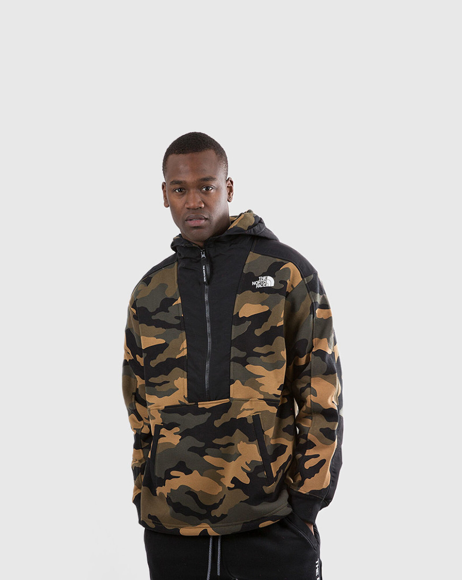 Shop The North Face Graphic Collection Half-Zip Pullover Hoodie  NF0A3XB2-FQ9 green | SNIPES USA
