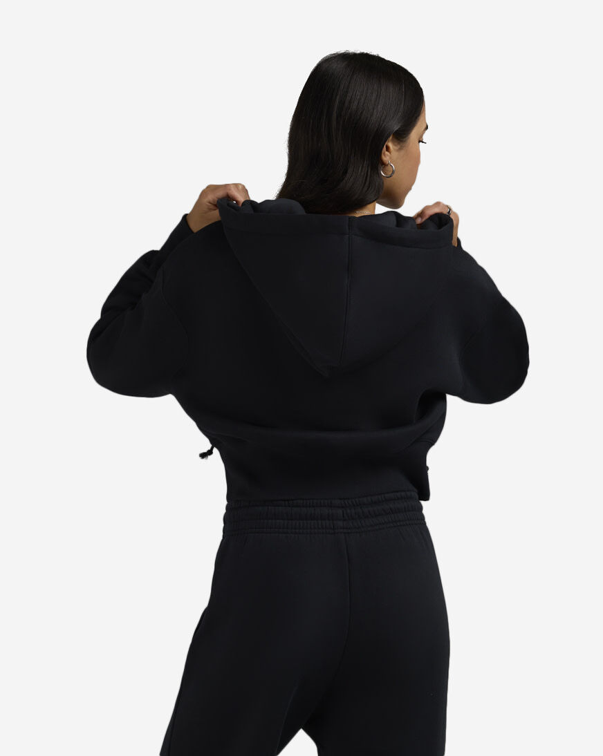 Shop Nike NSW Fleece Loose Full-Zip Cropped Hoodie HV2426-010