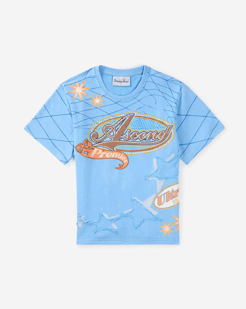 Smoke Rise Kids' Mineral Wash Ascend Tee BFO26S455SN-CAROLINABLUE Blue 1
