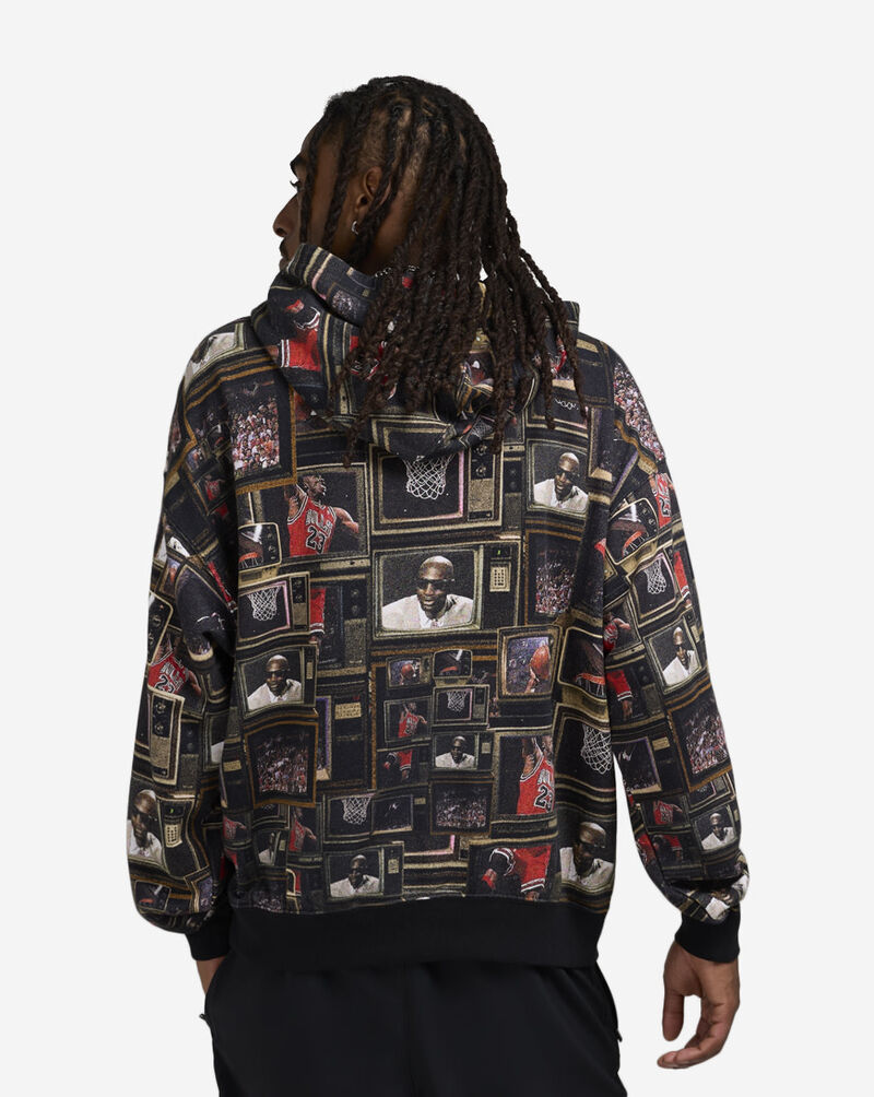 Jordan Brooklyn Fleece AOP Pullover Hoodie HV0552-010 Black 2