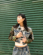 Cropped Denim Camo Sleeve Jacket