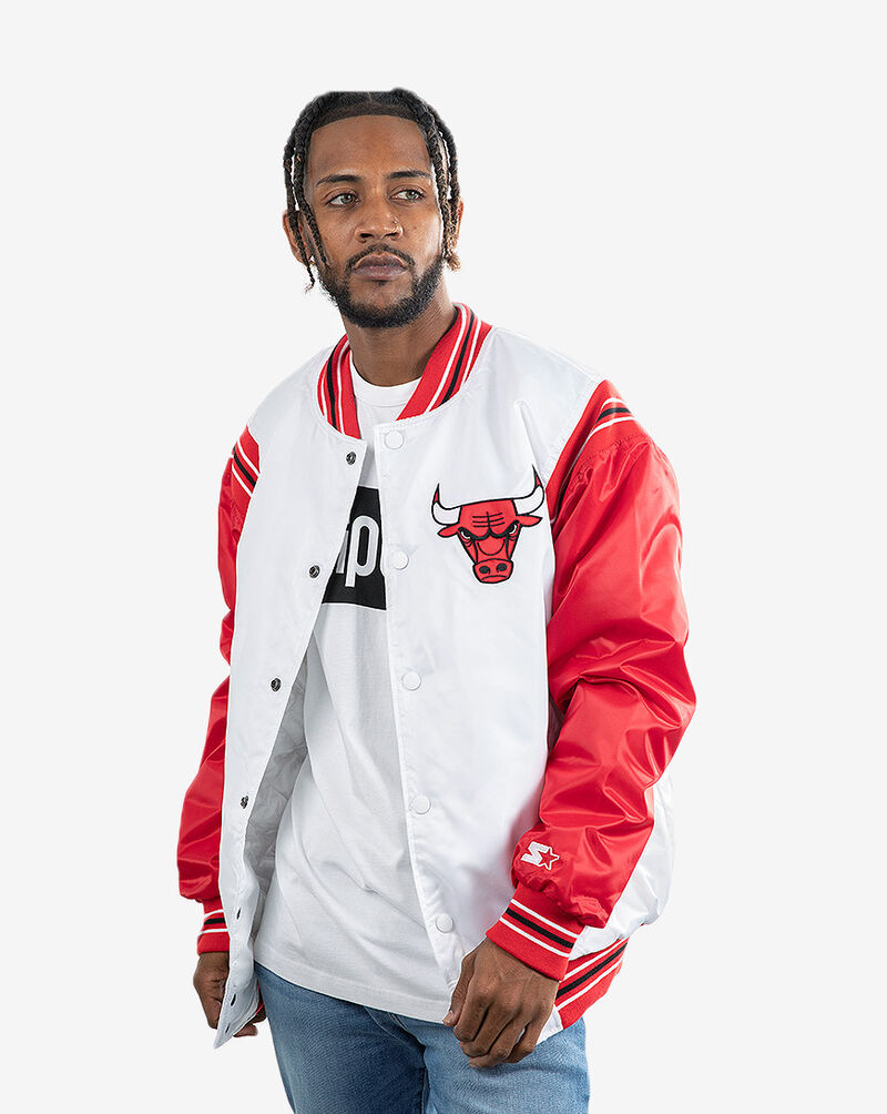 Starter Chicago Bulls Renegade Varsity Jacket 030739CGB White 1