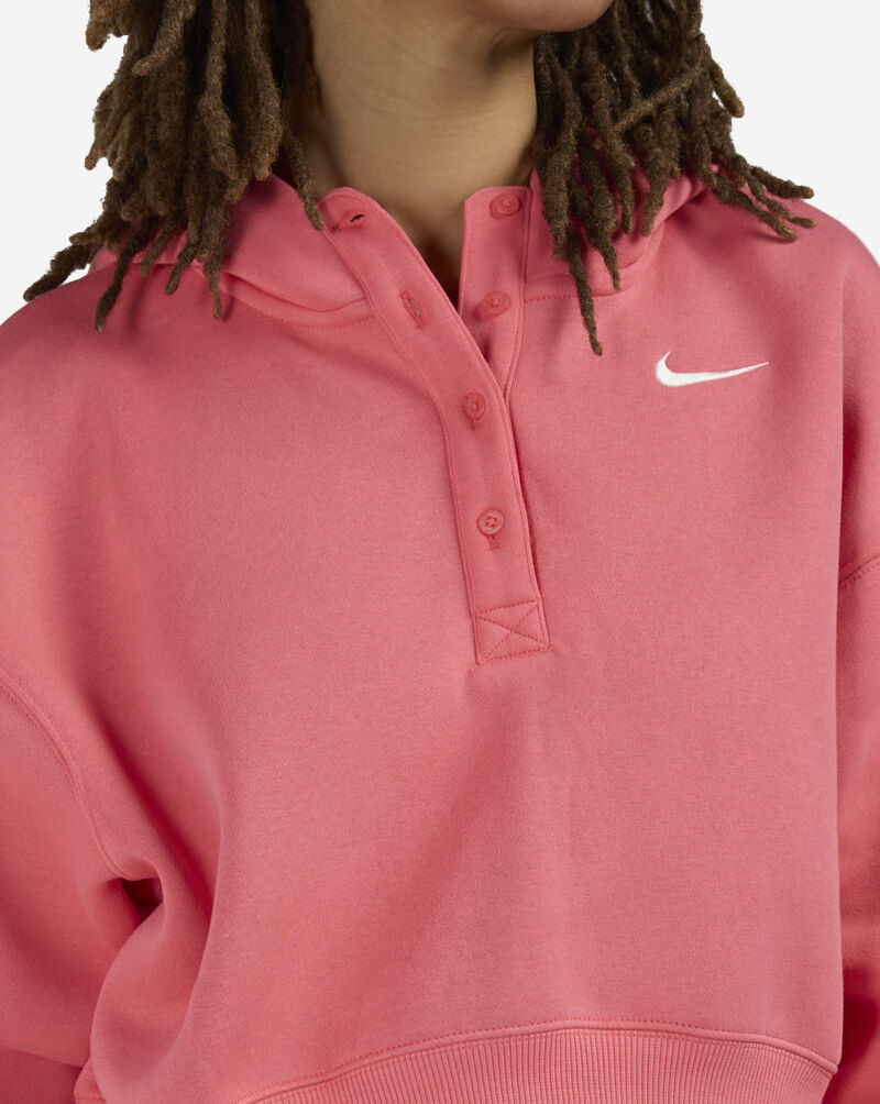 Nike NSW Phoenix Fleece Oversized Cropped Henley Hoodie IF0258-894 Pink 3