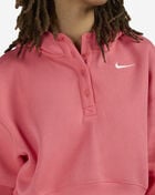 Nike NSW Phoenix Fleece Oversized Cropped Henley Hoodie IF0258-894 Pink 3