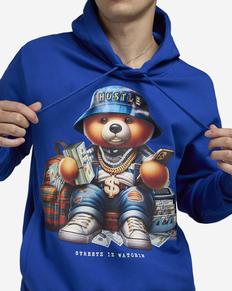 STREETZ IS WATCHIN Hustle Bear Hoodie HDSIW7010-BLU Blue 3