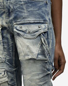 Smoke Rise Stacked Whisker Wash Side Pinching Jeans AP25113-BLTST Blue 3