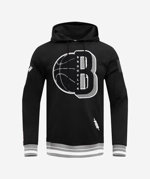 Brooklyn Nets Mash Up Rib Fleece Pull Over Hoodie