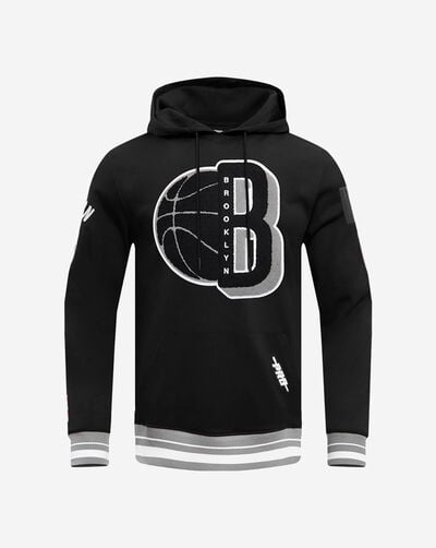 Brooklyn Nets Mash Up Rib Fleece Pull Over Hoodie
