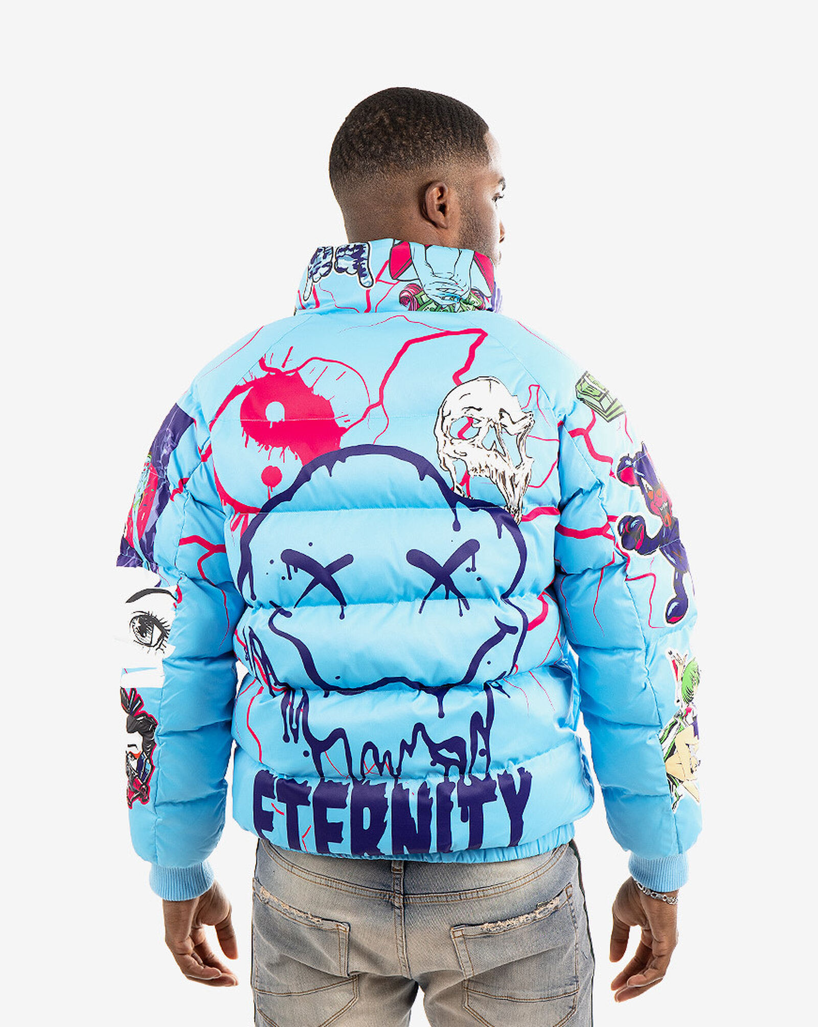 Shop Hudson Eyes Puffer Jacket E6133381BLU blue SNIPES USA