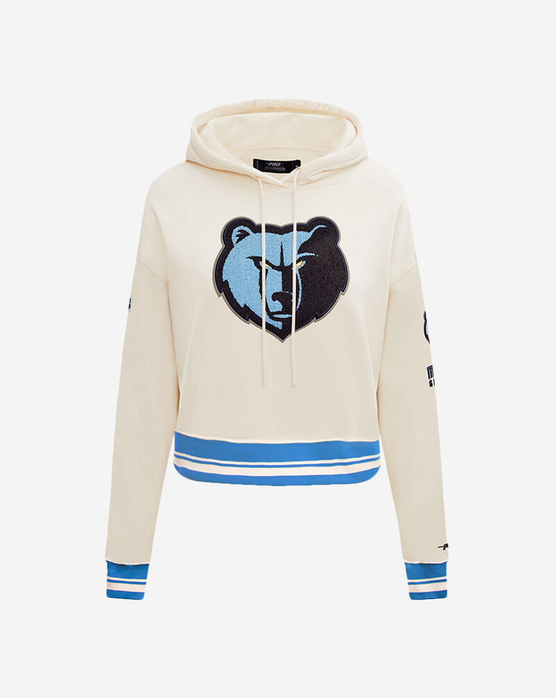PRO STANDARD Memphis Grizzlies Retro Classic Rib Fleece Cropped Pullover Hoodie BMGC58907-EUN cream 1