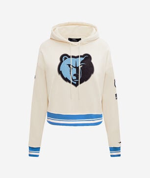 Memphis Grizzlies Retro Classic Rib Fleece Cropped Pullover Hoodie