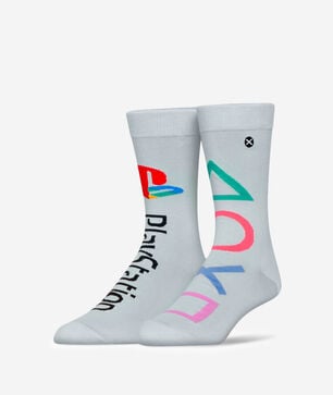 Playsation Retro Split Crew Straight Socks