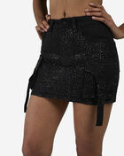 Smoke Rise Cargo Rhinestone Mini Skirt RJK26S484SN-DEEPBLACK Black 3