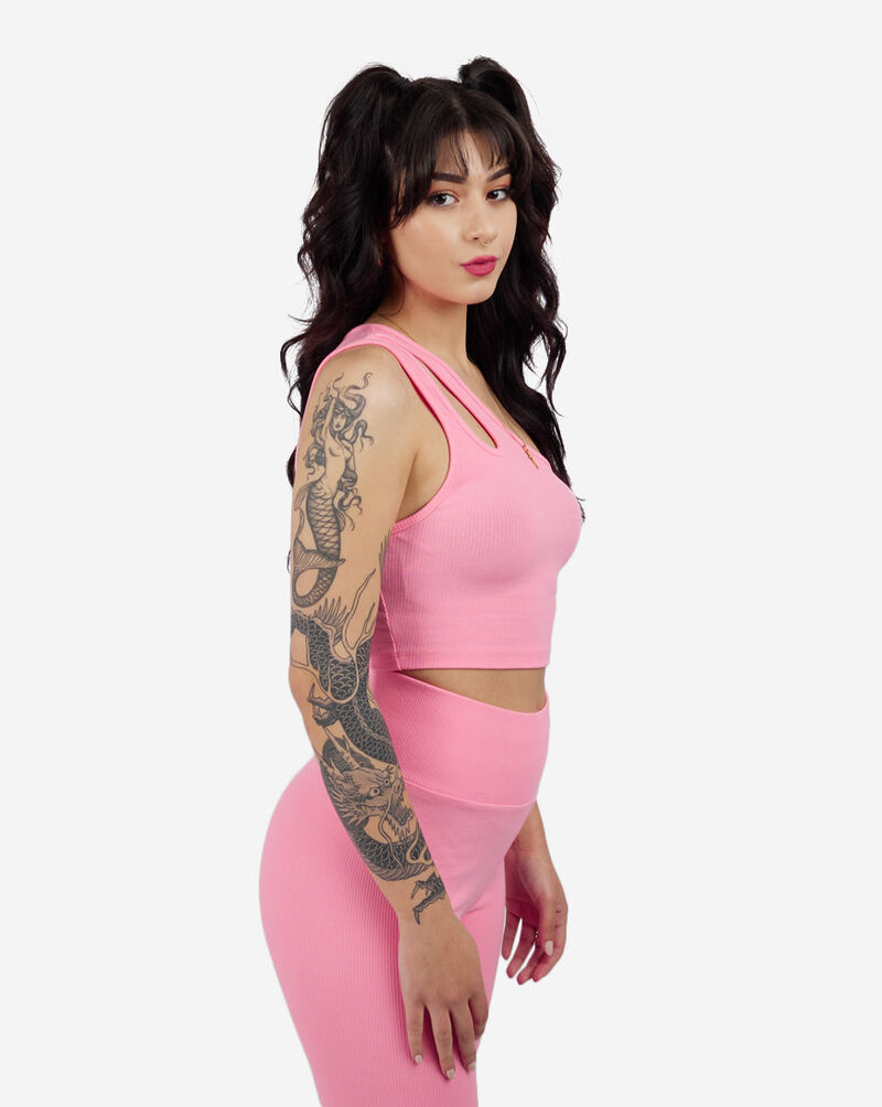 SNIPES Womens Snipes Ribbed Top SNQ223002W-PNK Pink 2