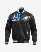 PRO STANDARD Philadelphia Eagles Mash Up Rib Satin Jacket FPE6410443-BLK Black 1