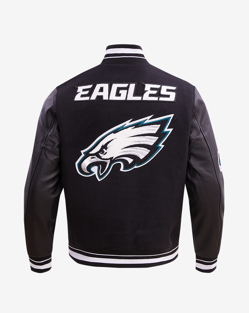 PRO STANDARD Philadelphia Eagles Mash Up Rib Wool Varsity Jacket FPE6410444-BLK Black 3