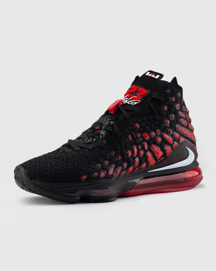 red and black lebron 17