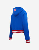 Detroit Pistons Retro Classic Rib Fleece Cropped Pullover Hoodie