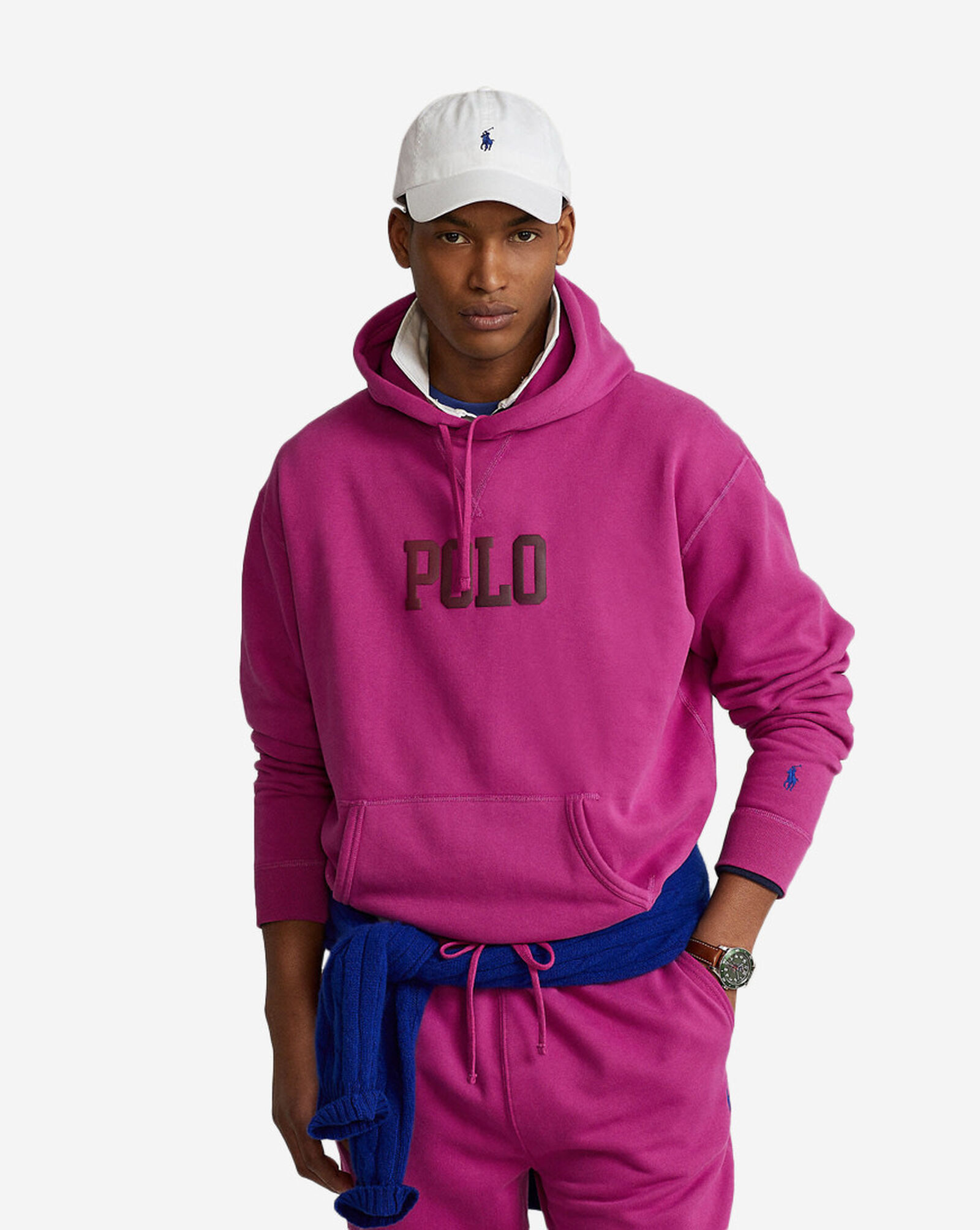 Shop Polo Ralph Lauren Embossed Fleece Hoodie 710860402005-PNK pink |  SNIPES USA