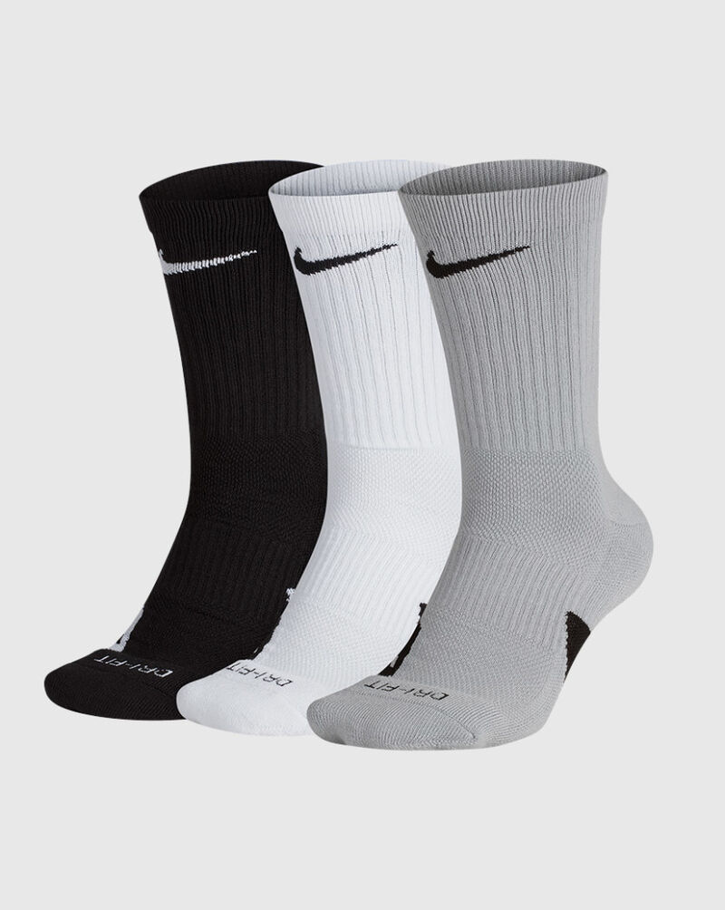 Nike 3PK Elite Crew Basketball Socks SX7627-901 Multi 1