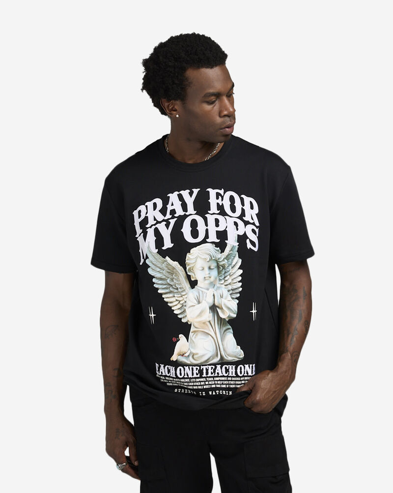 STREETZ IS WATCHIN Pray for my Opps Tee SIW1008-BLK Black 1