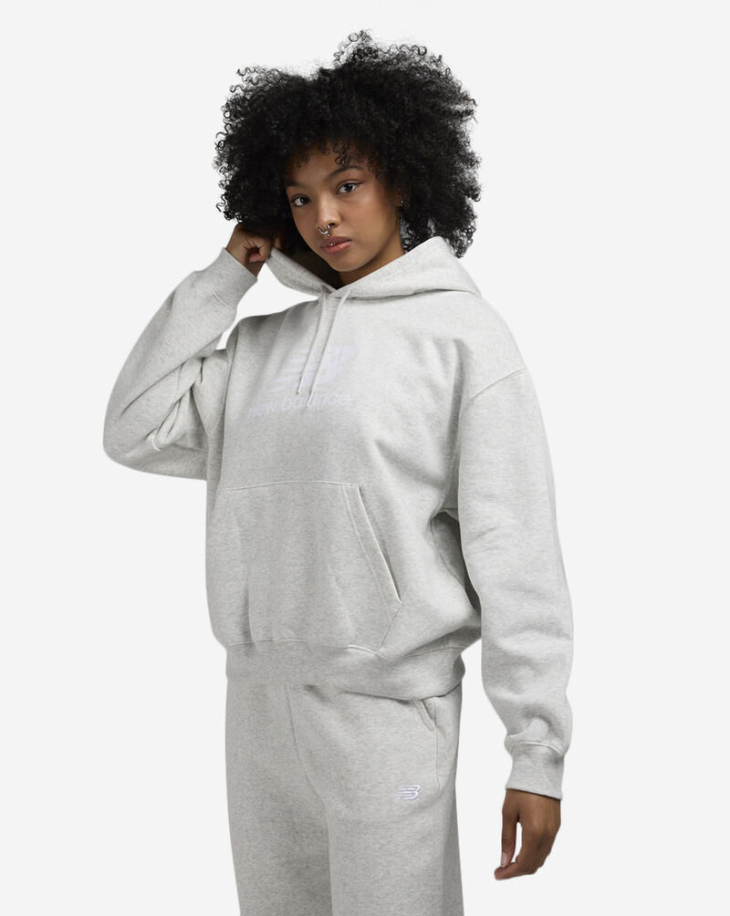 New Balance Sport Essentials Fleece Logo Hoodie WT41506-AHH Grey 1
