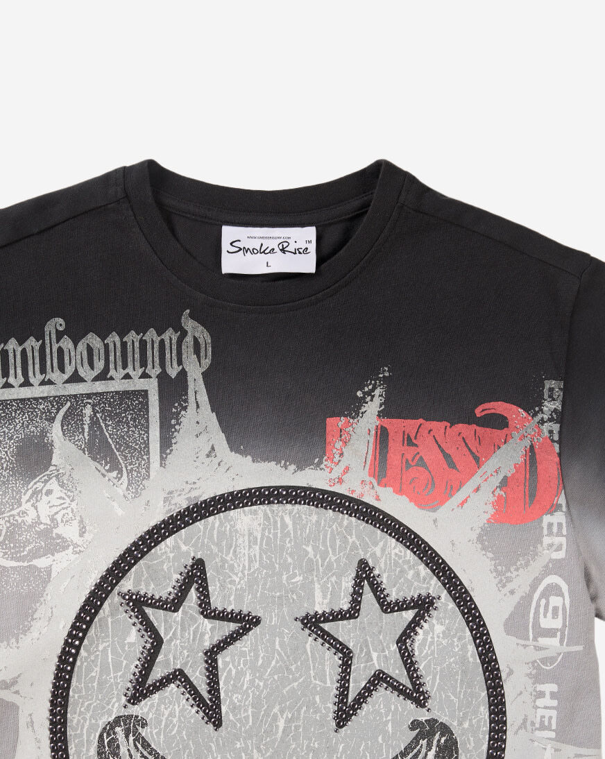 Shop Smoke Rise Kids' Elevate Face Tee BKT26S442SN-ALLOY black