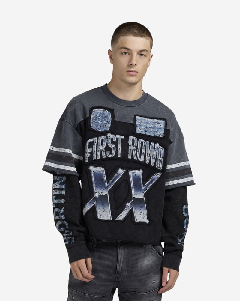 First Row Sports Good Long Sleeve 2Fer Tee FRF3018-BLK Black 1