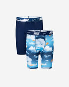 Nike Big Kids' 2PK Printed Long Boxer Briefs 9N1061-U90 Blue 1