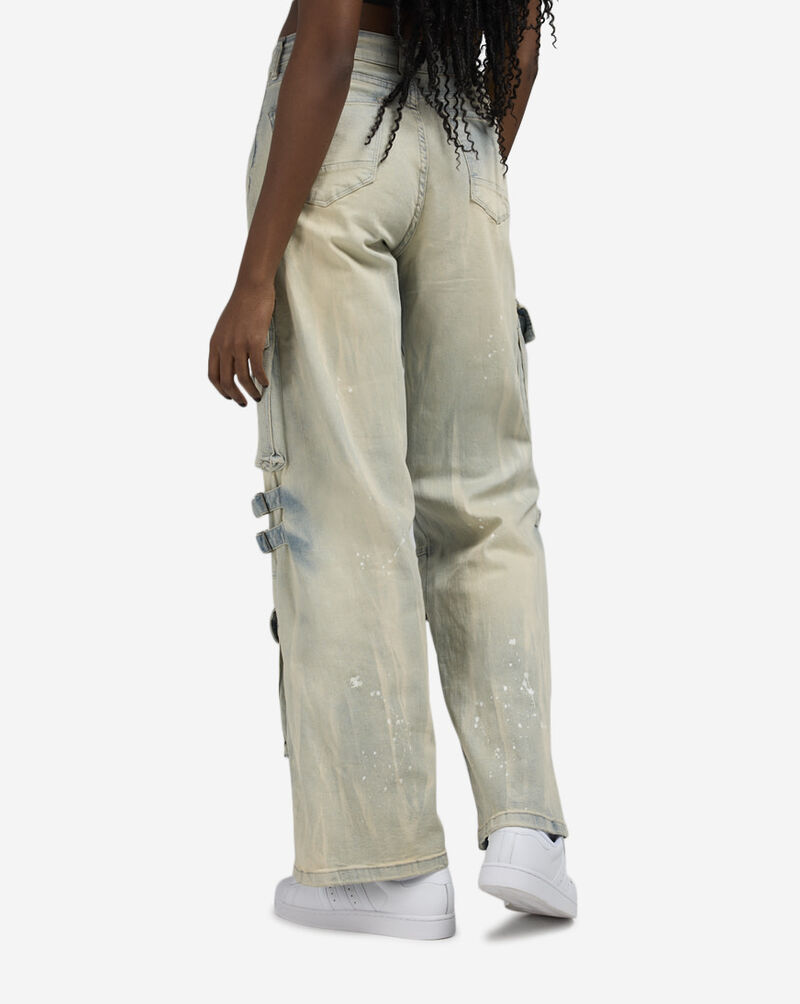 Smoke Rise Splatter Paint Cargo Pants AP25115-LEBL Blue 2