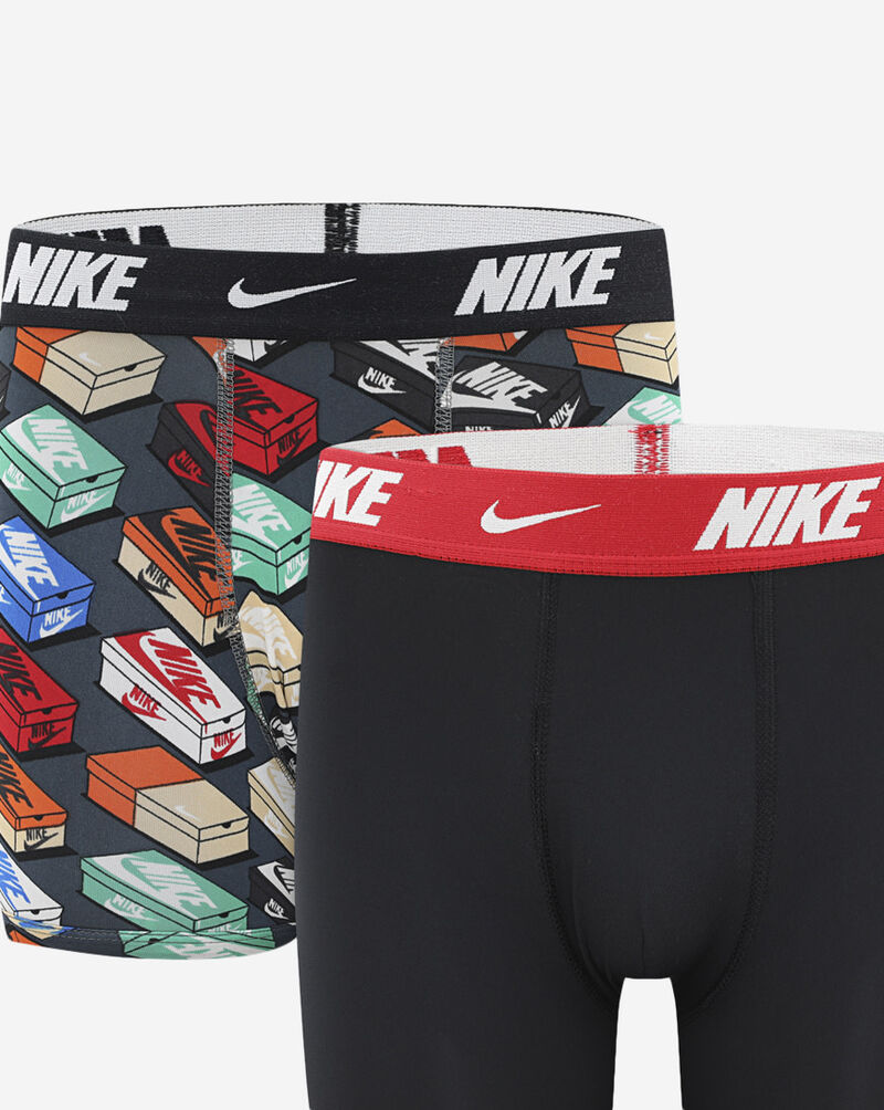 Nike Big Kids' 2PK Printed Boxer Briefs 9N1259-023 Black 2