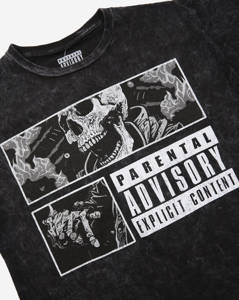 Graphic Tees Skeleton Parental Advisory Tee PAE1310YB Black 2