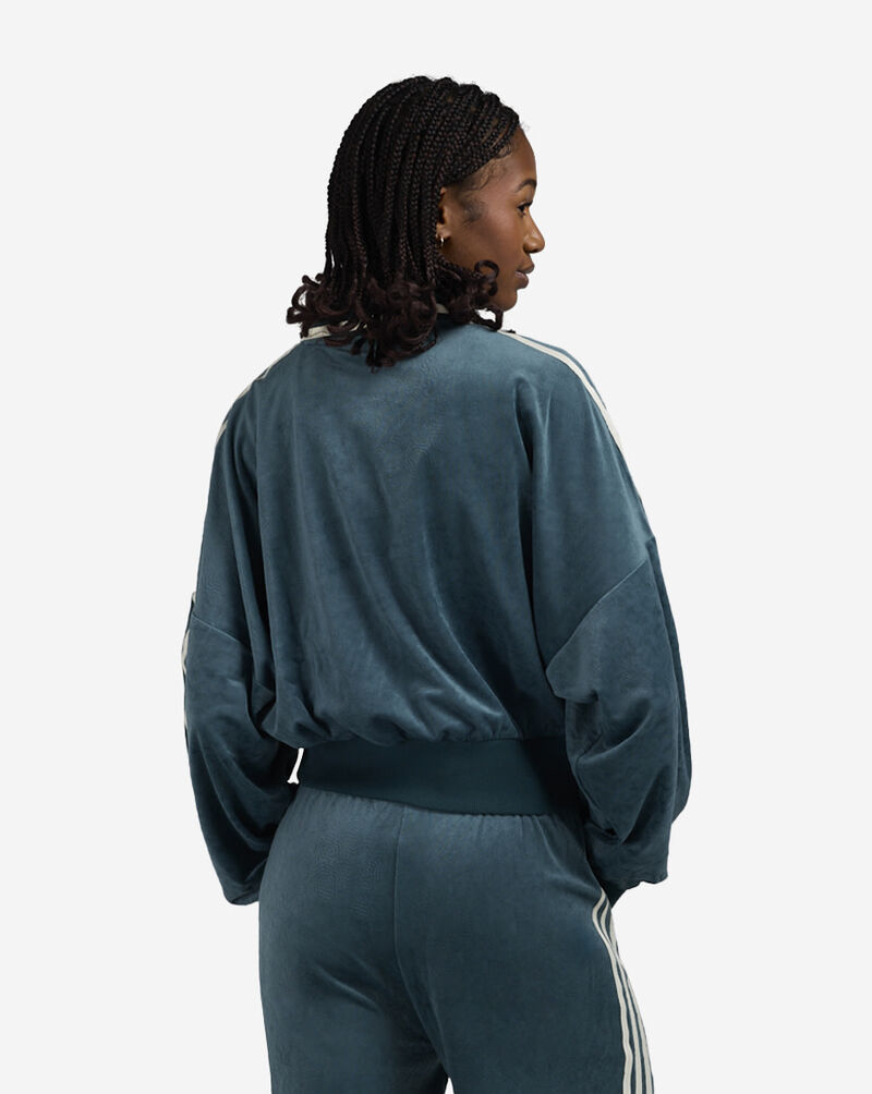 adidas Liberty London Debossed Velvet Sweatshirt JW5274-AURORAIVY Green 2