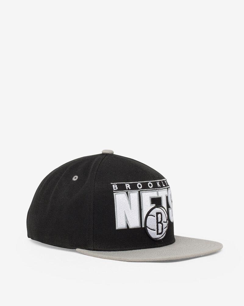 Mitchell & Ness Brooklyn Nets Billboard Classic Snapback Hat 6HSSDX19016-BNEBKGY Black 1