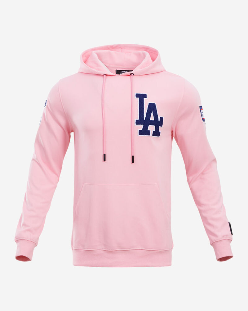 PRO STANDARD Los Angeles Dodgers Classic Chenille Double Knit Pull Over Hoodie LLD531601-PNK Pink 1