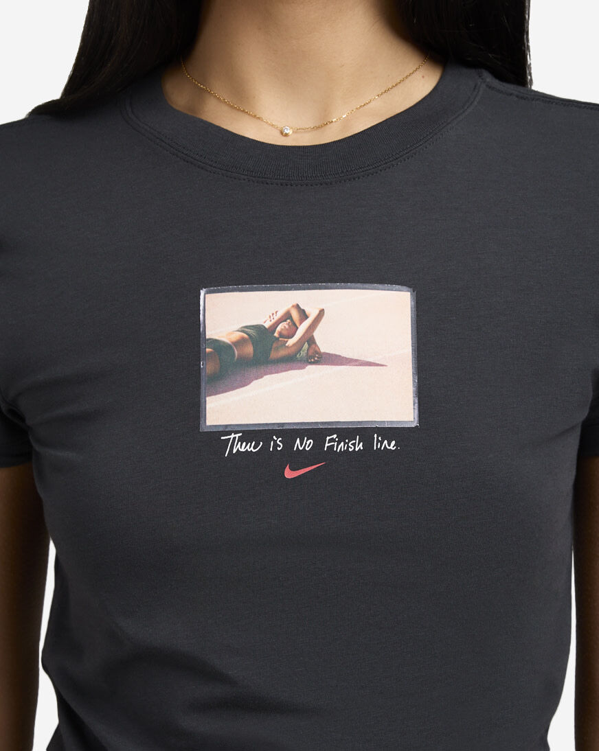 Shop Nike No Finish Line Cropped Graphic T-Shirt IB8932-045 black