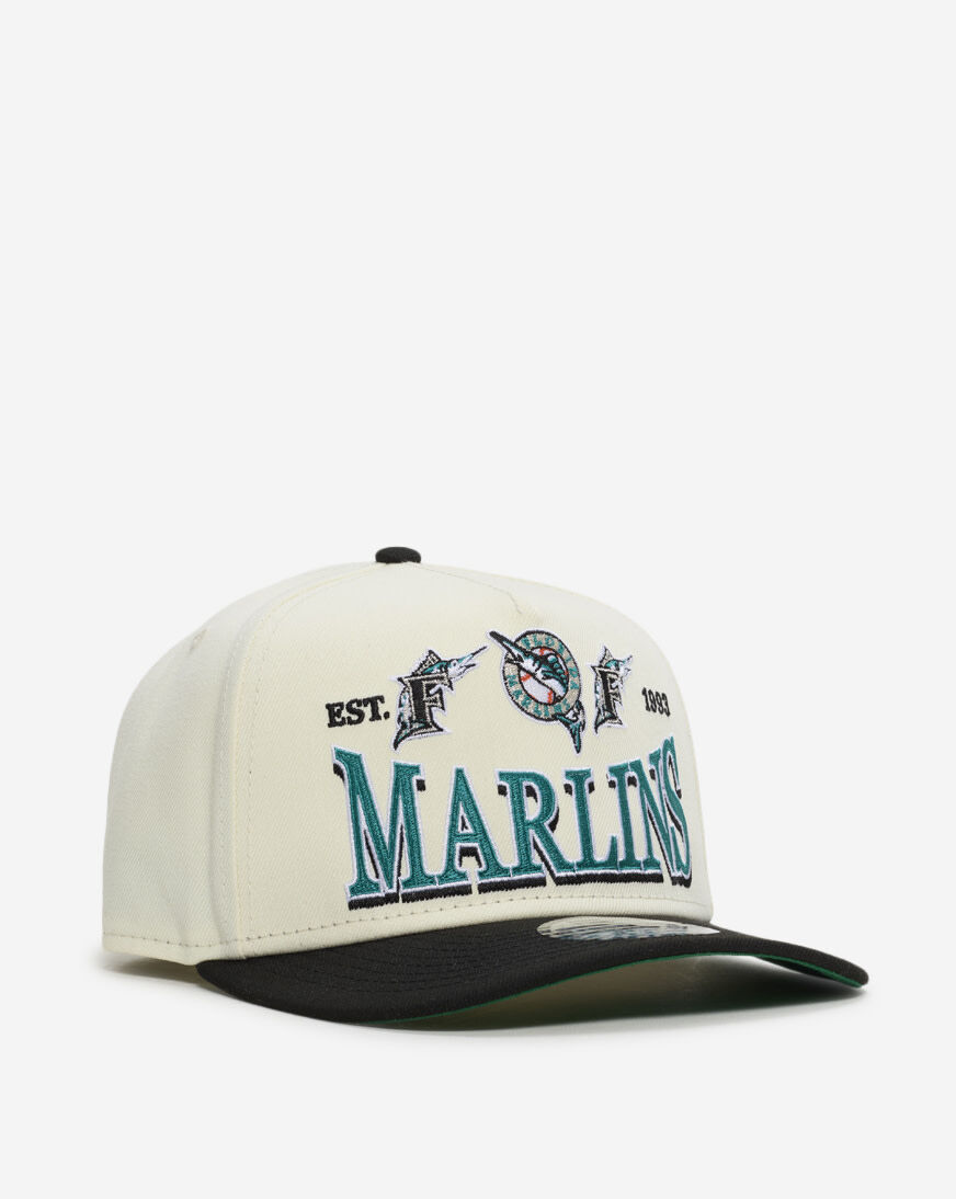 Shop New Era 9Fifty Miami Marlins Tri Hit A-Frame Snapback Hat