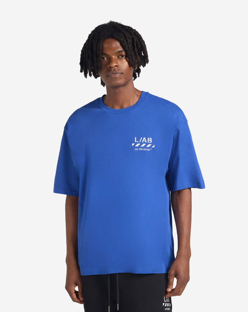 L/AB c/o Off-White L/AB Diagonal Oversized T-Shirt 44LABF26T054-420 Blue 1