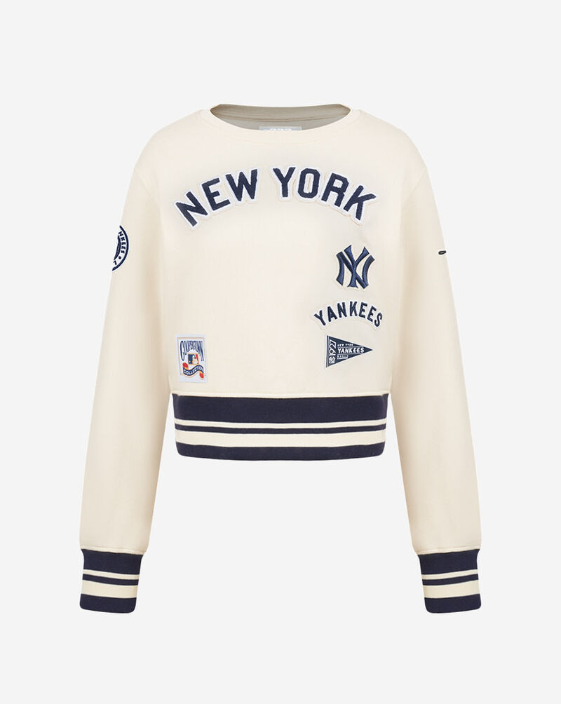 PRO STANDARD Big Girls' New York Yankees Retro Classic Rib Fleece Crewneck LNYBC315166-EMN cream 1
