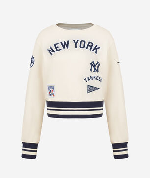 Big Girls' New York Yankees Retro Classic Rib Fleece Crewneck