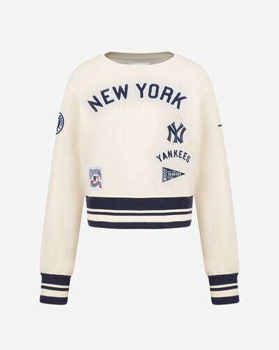 Big Girls' New York Yankees Retro Classic Rib Fleece Crewneck