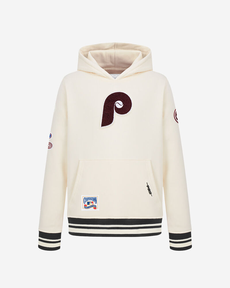 PRO STANDARD Big Boys' Philadelphia Phillies Retro Classic Rib Fleece Pullover Hoodie LPHB5315107-EBK cream 1