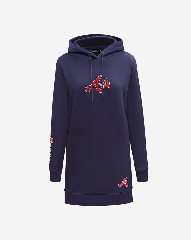 PRO STANDARD Atlanta Braves Classic Fleece Hoodie Dress LABB34346-MDN Blue 1