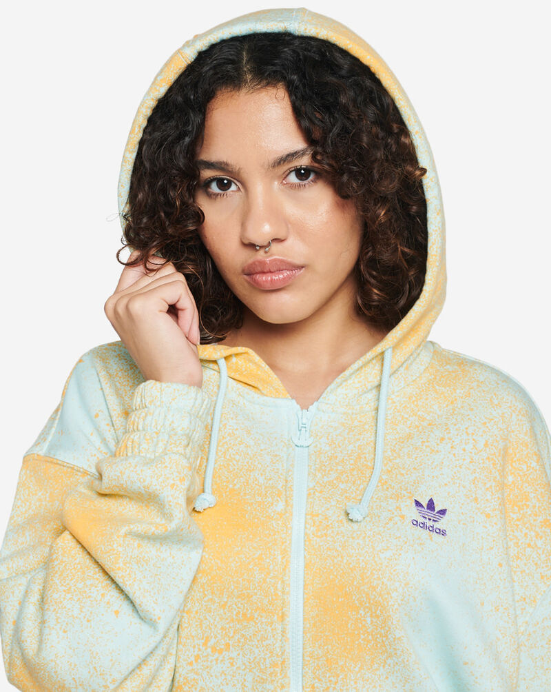 Shop adidas Allover Print FullZip Hoodie HL6612 blue SNIPES USA