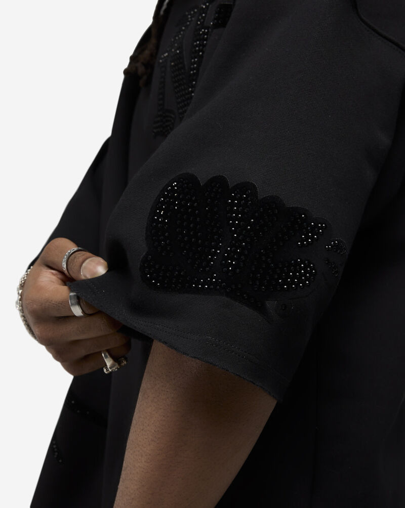 Bag Mafia New York Rhinestone Crop Sweatshirt WC5971109-BLK Black 3