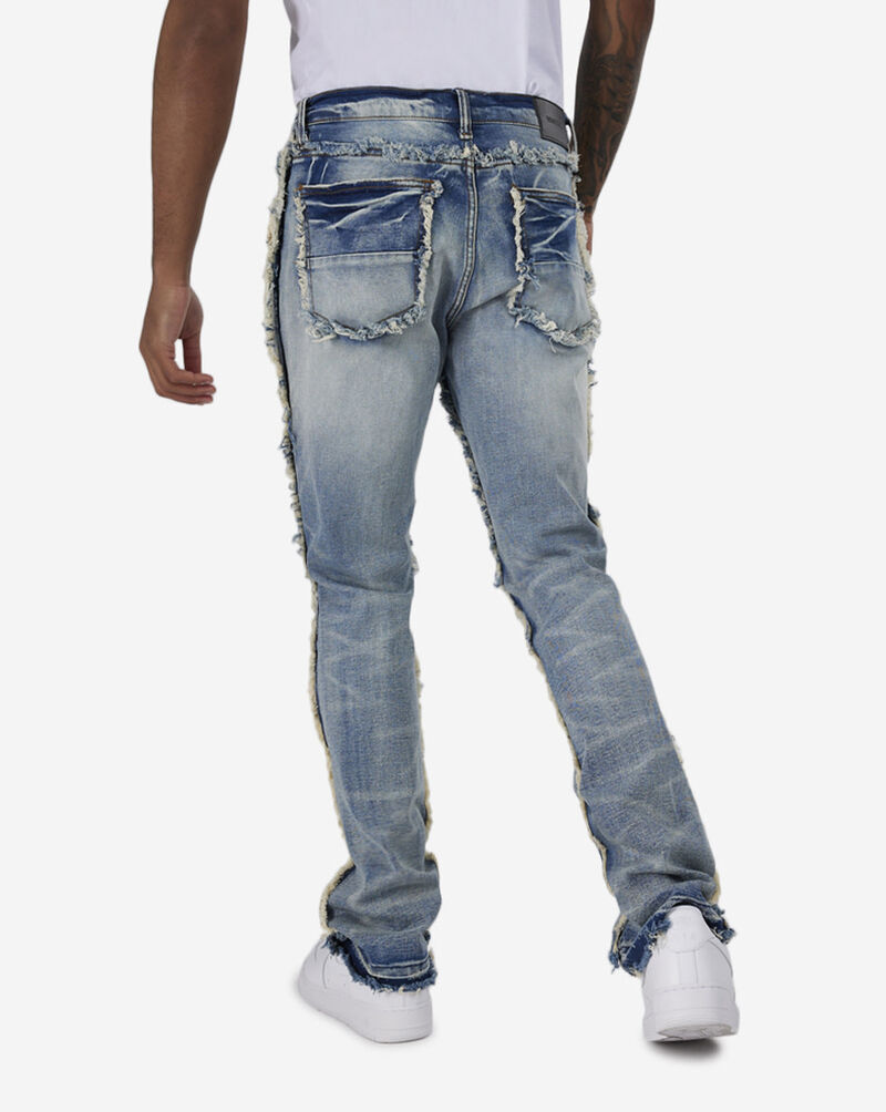 Decibel Semi-Stacked Frayed Jeans DECWB421-IND Blue 3