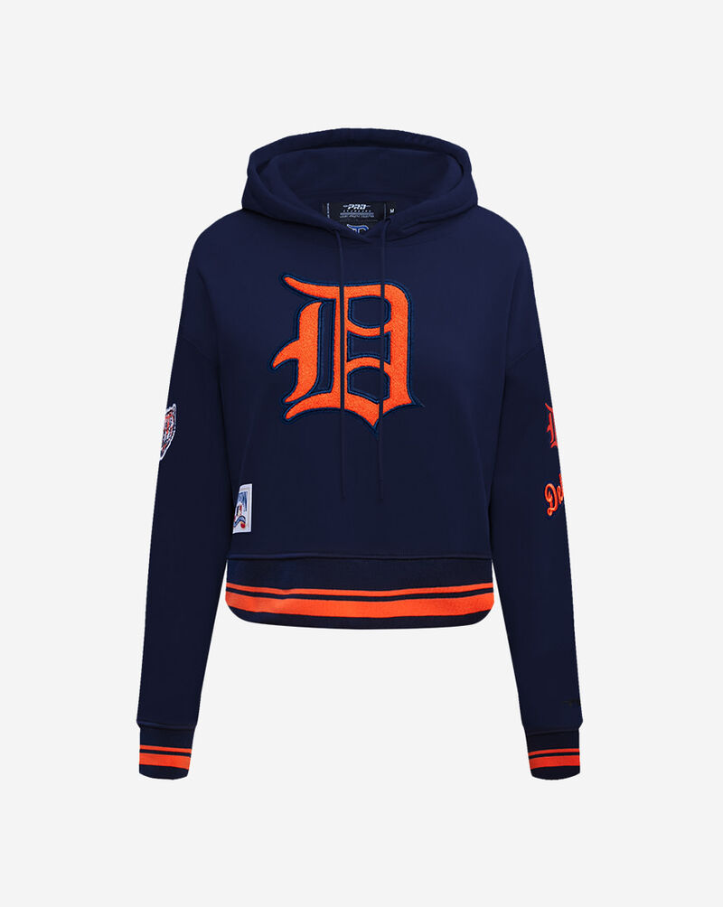 PRO STANDARD Detroit Tigers Retro Classic Rib Fleece Cropped Pullover Hoodie LDTC38223-MOM Blue 1