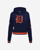 PRO STANDARD Detroit Tigers Retro Classic Rib Fleece Cropped Pullover Hoodie LDTC38223-MOM Blue 1