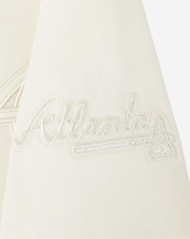 PRO STANDARD Big Boys' Atlanta Braves Neutral Fleece Pull Over Hoodie LABB5315037-EGG cream 4