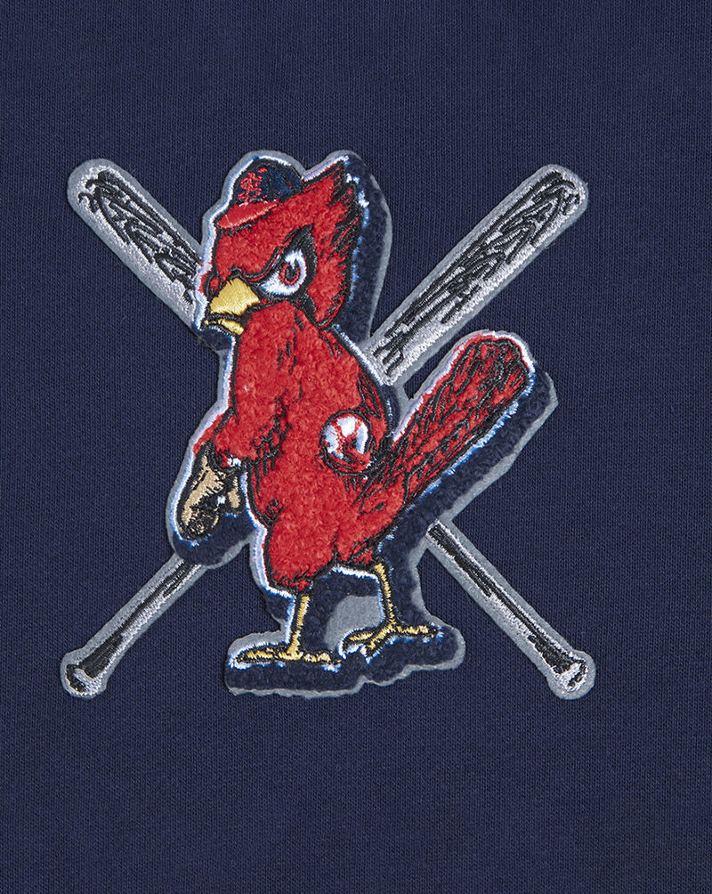 PRO STANDARD St. Louis Cardinals Mash Up Rib Fleece Cropped Pull Over Hoodie  LSCC35233-MRM Blue 4